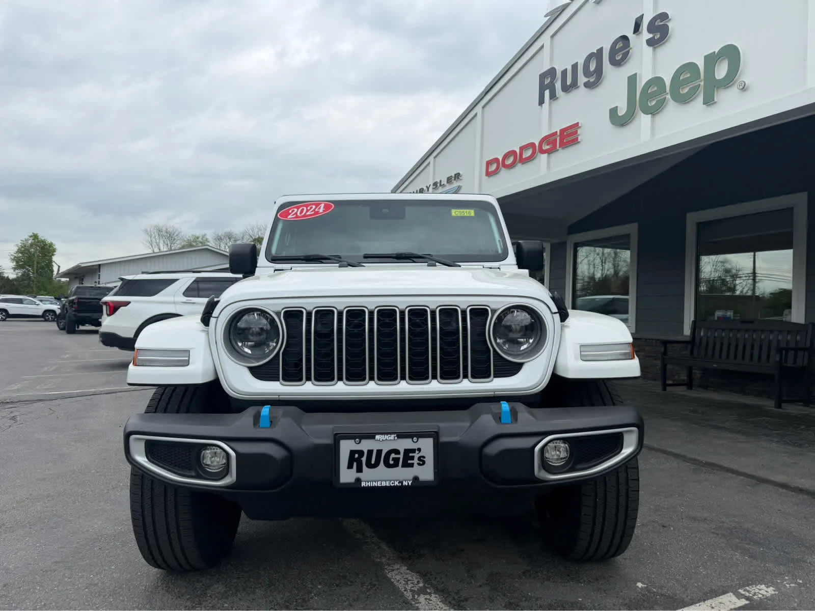 Used 2024 Bright White Clearcoat Jeep Sahara image 2