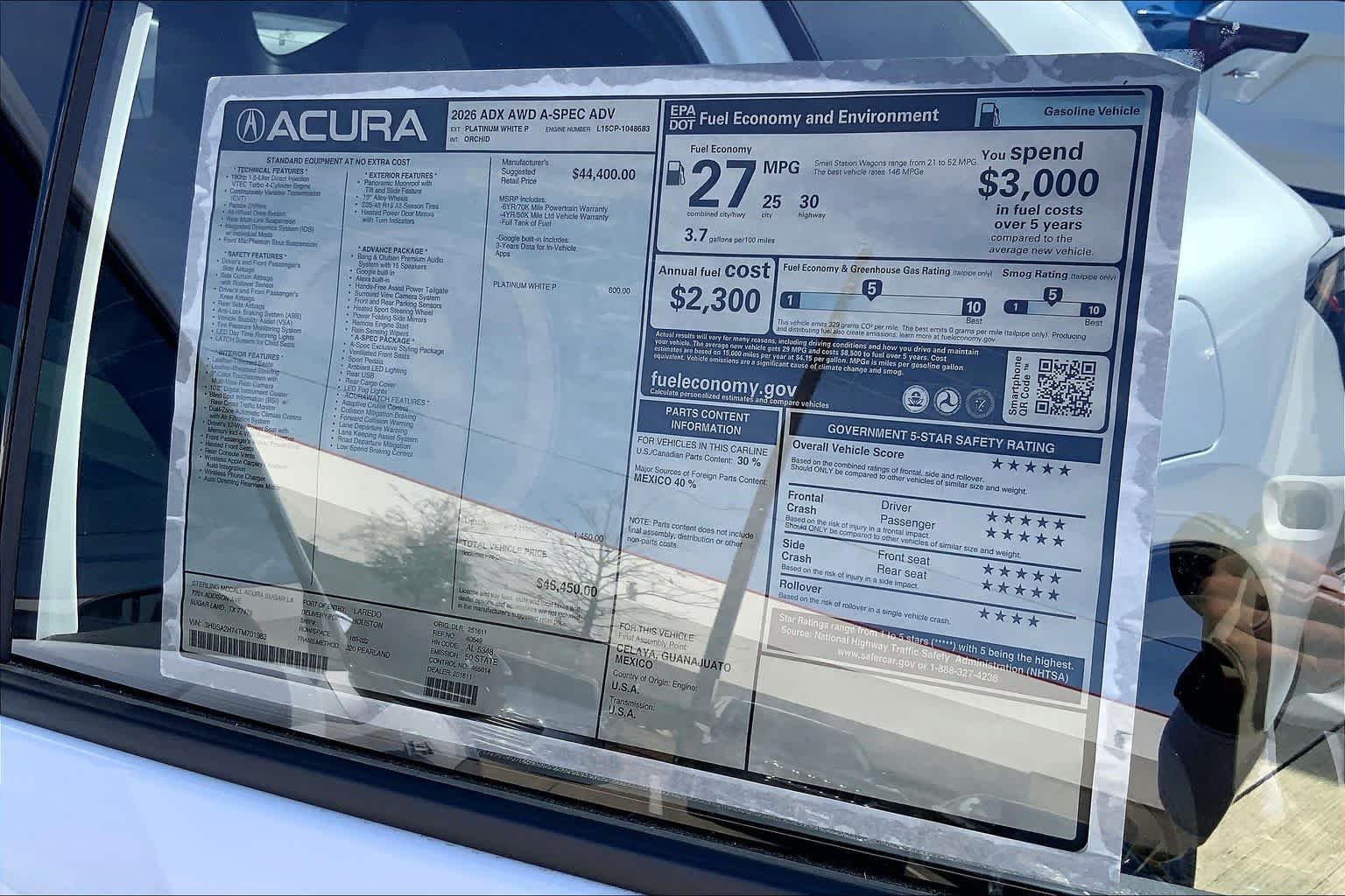 New 2026 Platinum White Pearl Acura w/A-Spec Advance Package image 22