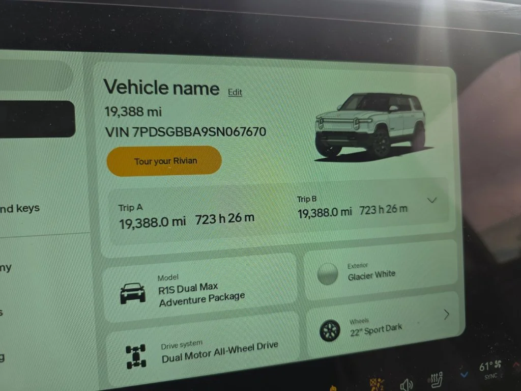 Used 2025 Glacier White Rivian Adventure Dual Motor Max Pack image 29