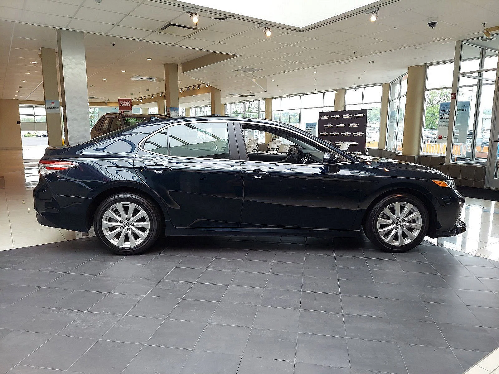 Used 2019 Blue Streak Metallic Toyota LE image 7