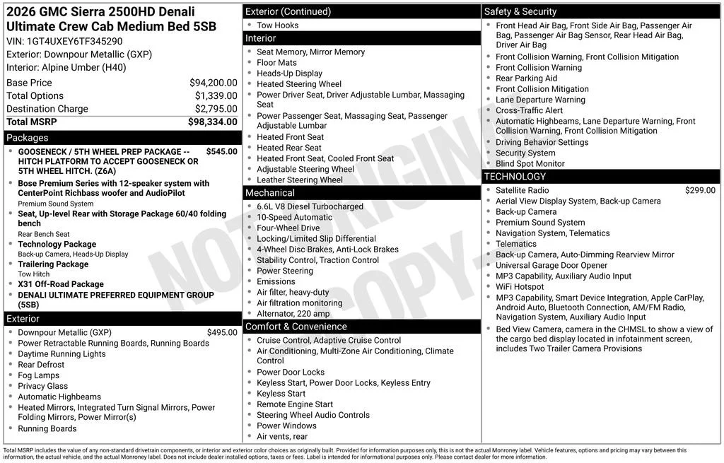 New 2026 Downpour Metallic GMC Denali Ultimate image 6