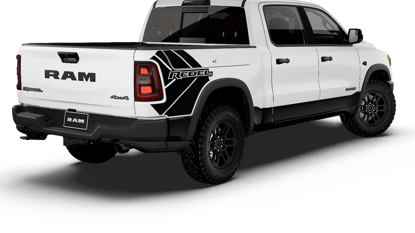 New 2027 Bright White Clear-Coat Exterior Paint RAM REBEL image 2