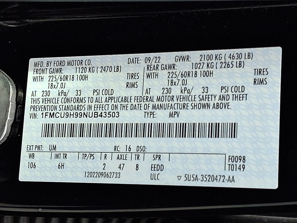 Used 2022 Black Ford SEL image 27