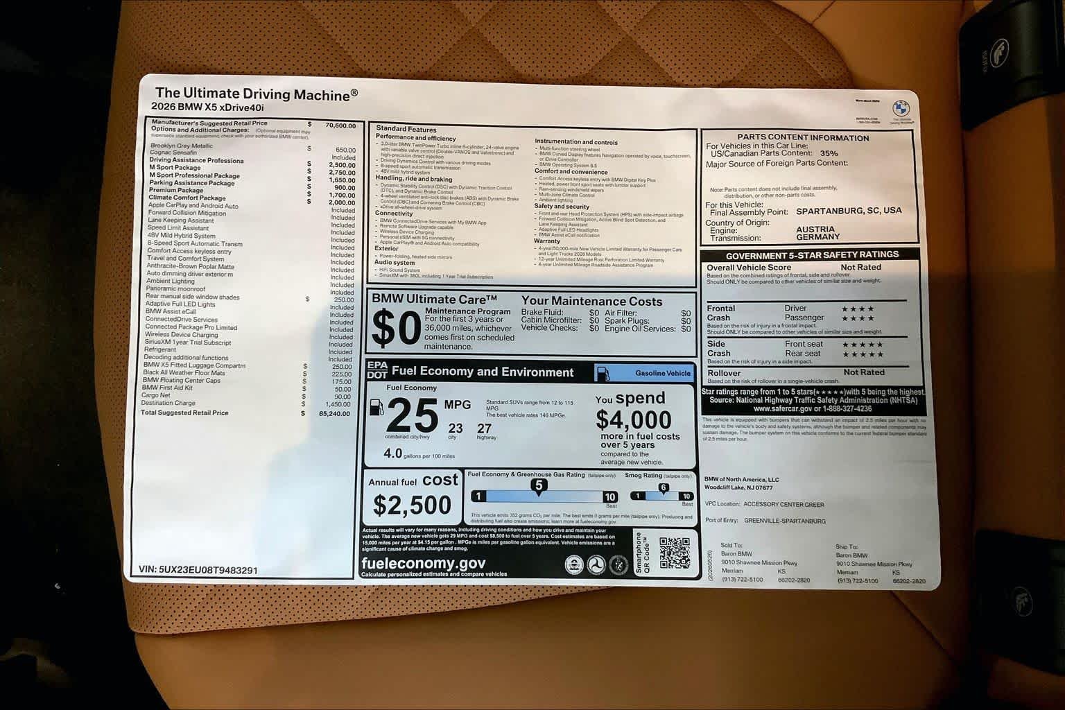 New 2026 Brooklyn Grey Metallic BMW xDrive40i image 22