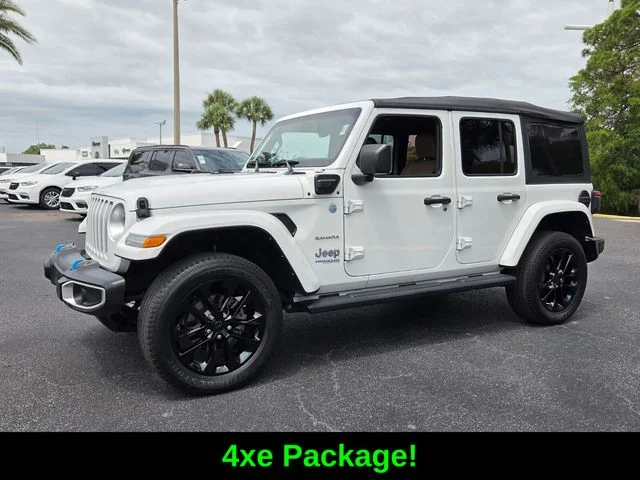 Certified Used 2022 White Jeep Unlimited Sahara 4xe image 3