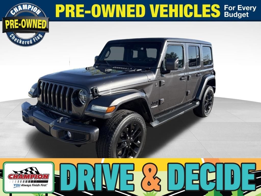 Used 2021 Gray Jeep Unlimited Sahara High Altitude image 1