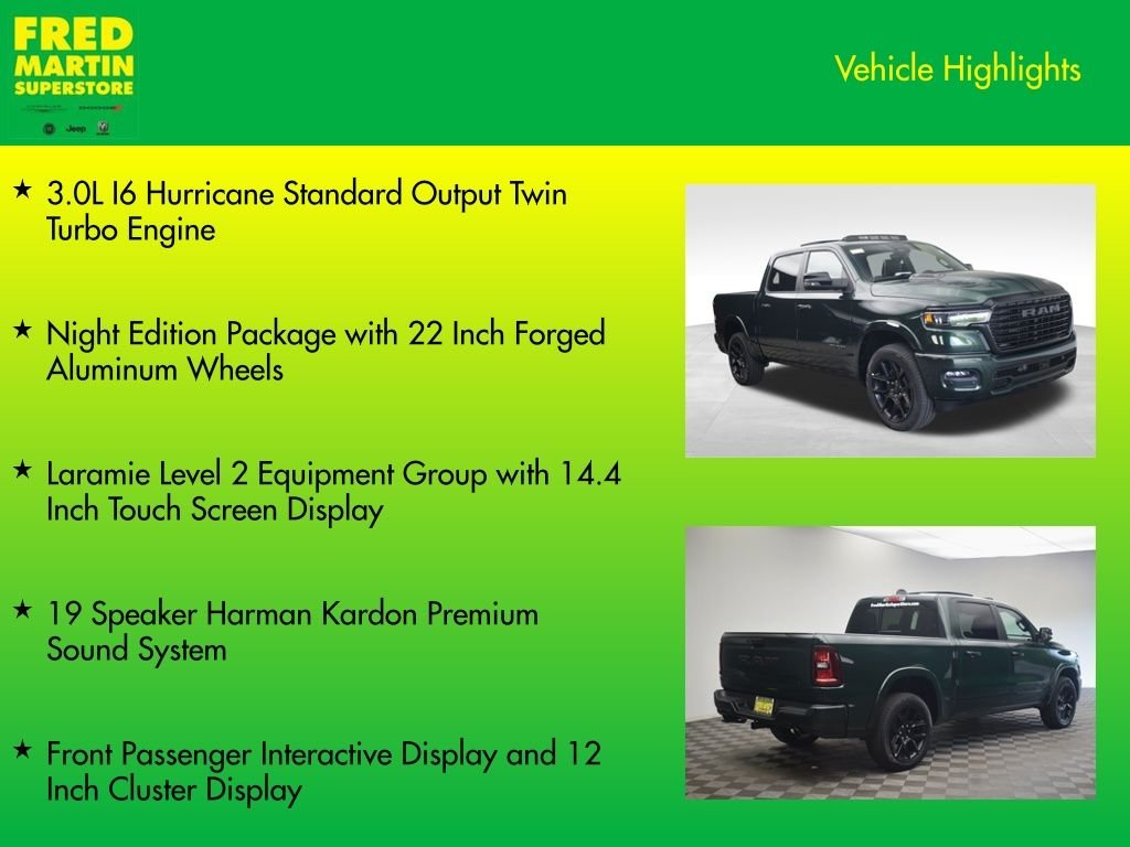 New 2026 Serrano-Green Metallic Exterior Paint RAM Laramie image 7