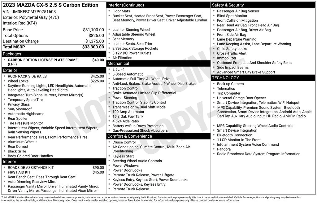 Used 2023 Gray Mazda 2.5 S Carbon Edition image 17