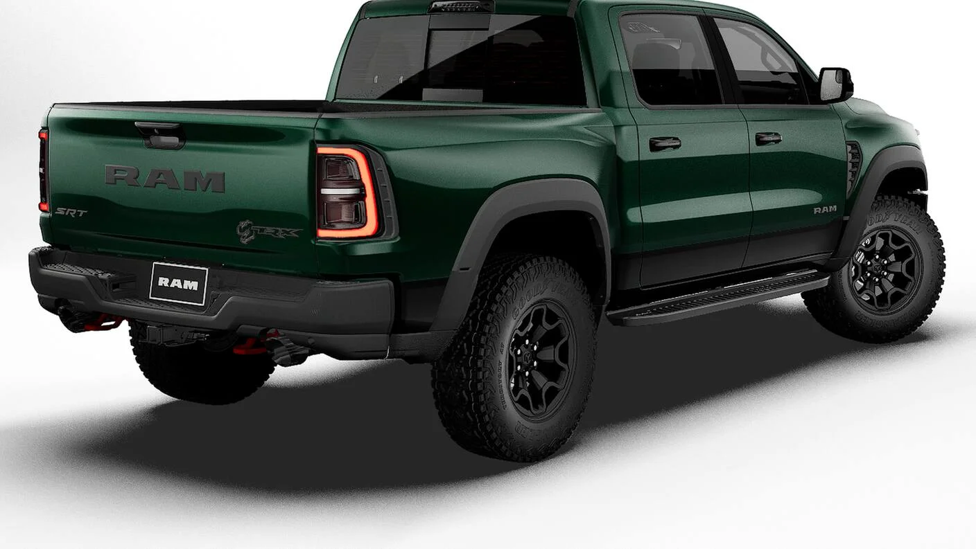 New 2027 Serrano-Green Metallic Exterior Paint RAM TRX image 2