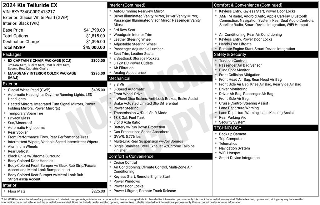 Used 2024 White Kia EX image 11