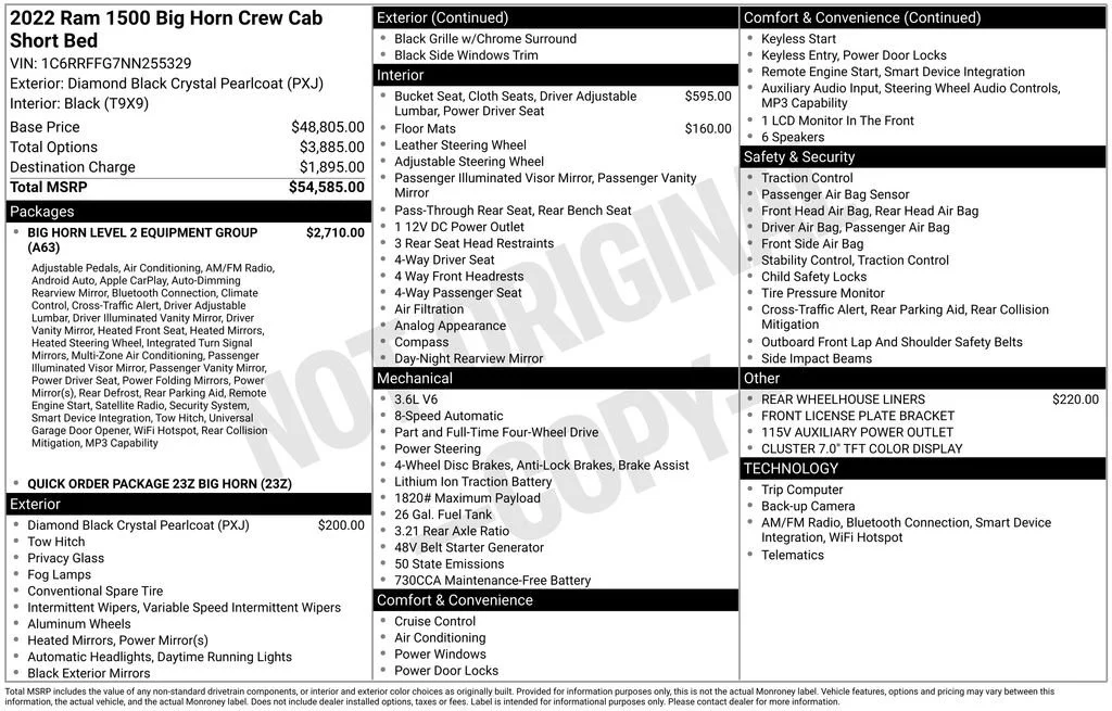 2022 RAM 1500 Big Horn/Lone Star 4x4 Crew Cab 5'7's photo