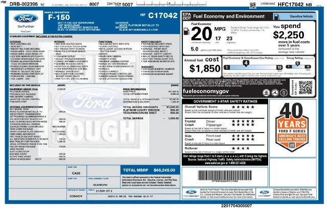 Used 2017 White Ford Platinum image 7