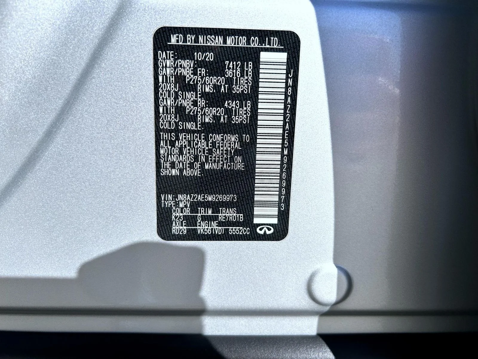 Used 2021 Silver INFINITI LUXE image 27