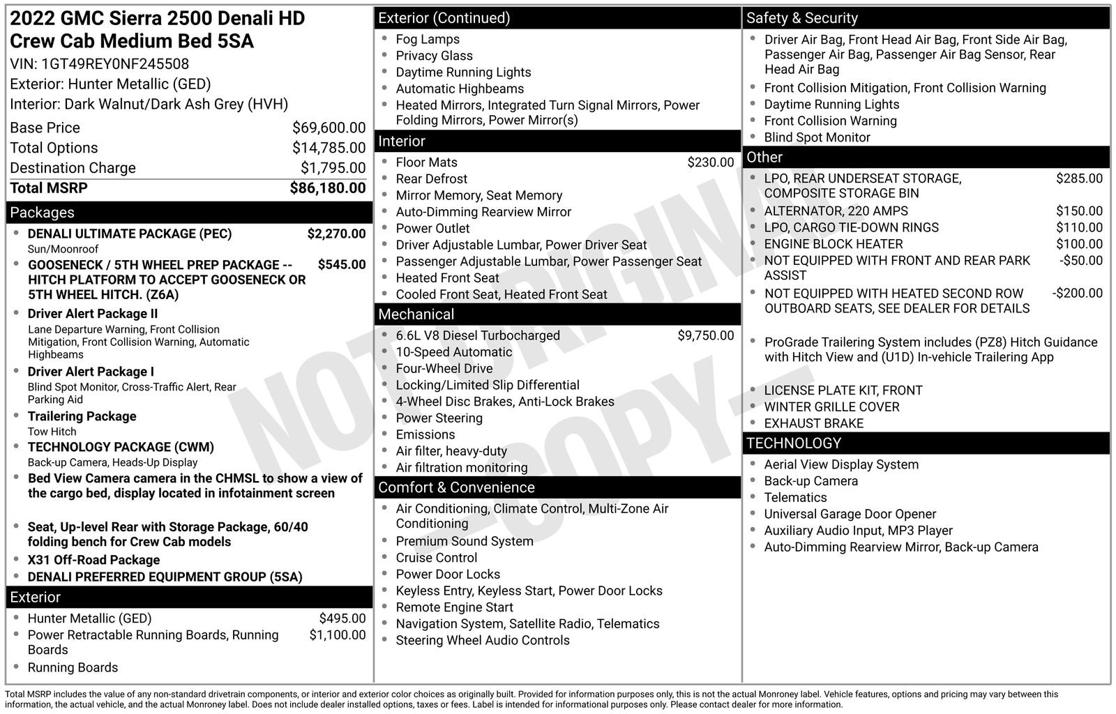 Certified 2022 GMC Sierra 2500 Denali HD Denali with VIN 1GT49REY0NF245508 for sale in Brainerd, Minnesota