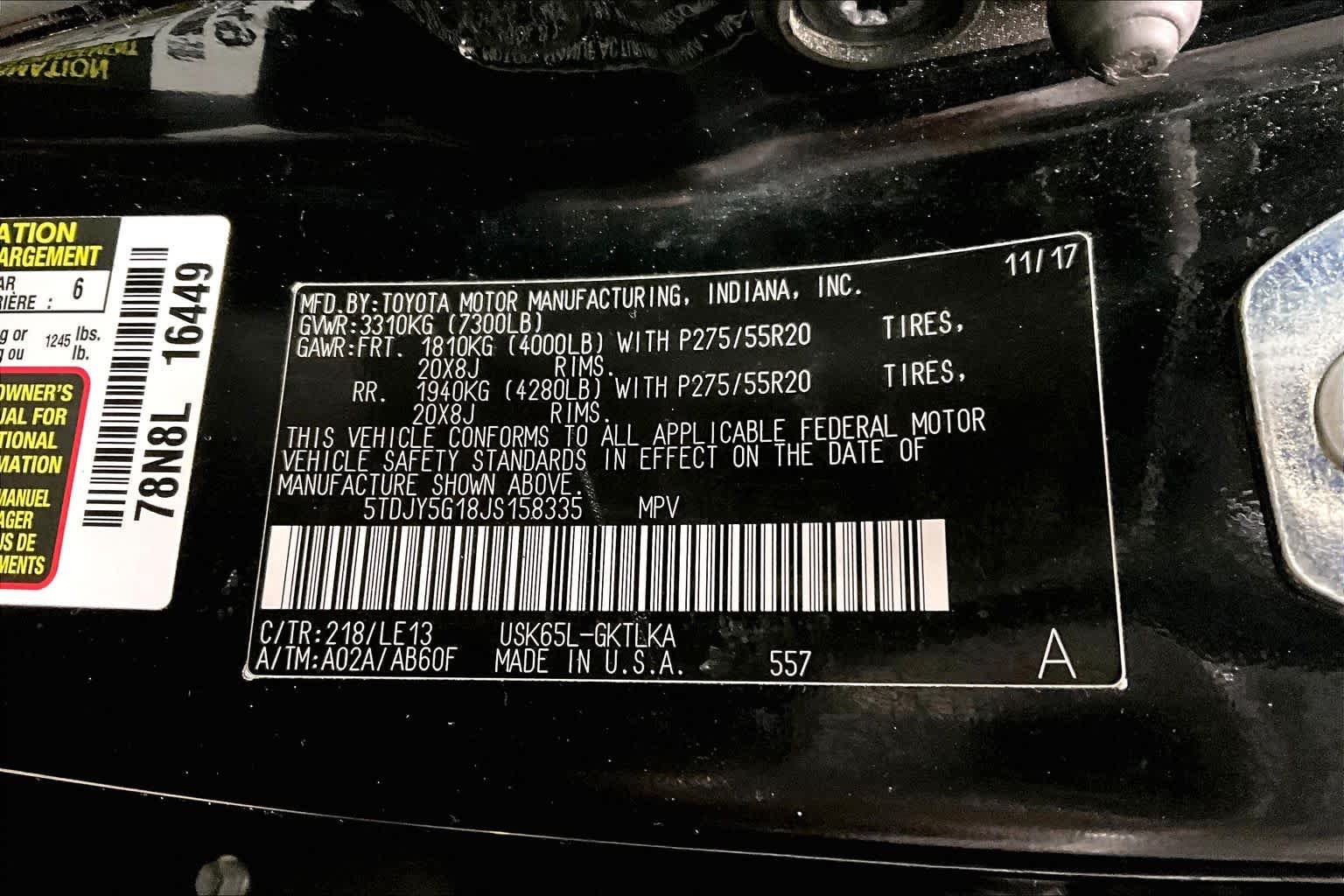 Used 2018 Midnight Black Metallic Toyota Limited image 34