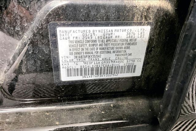 Used 2019 Black Nissan SV image 3