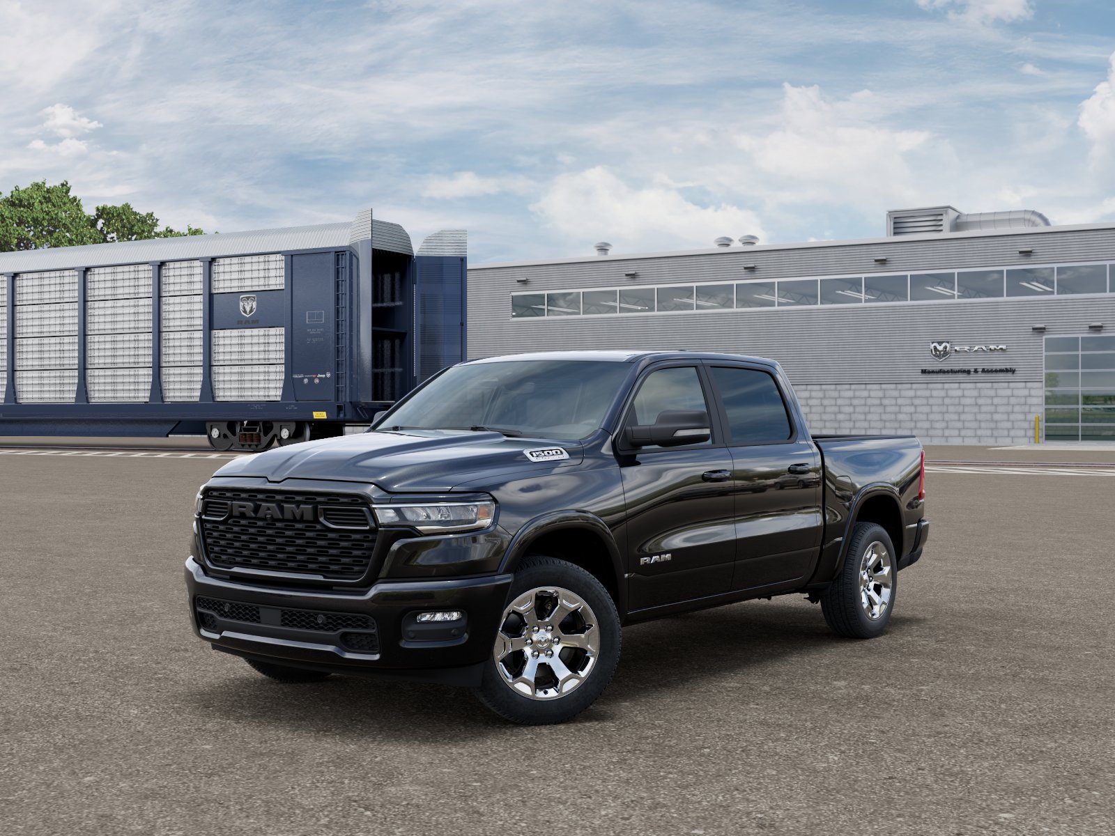 New 2026 Diamond Black Crystal Pearl-Coat Exterior Paint RAM Big Horn image 1