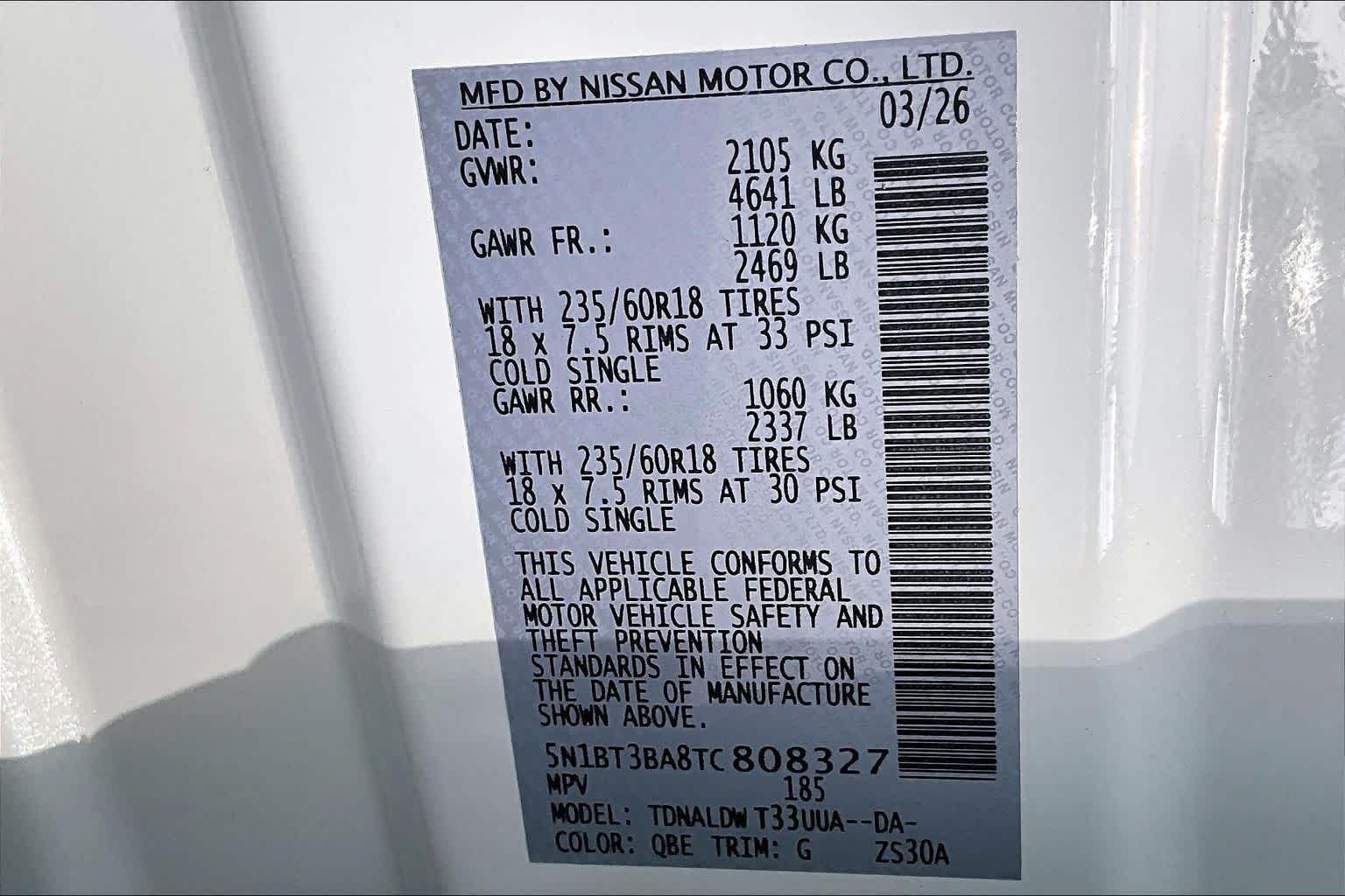 New 2026 Everest White Pearl TriCoat Nissan SV image 14