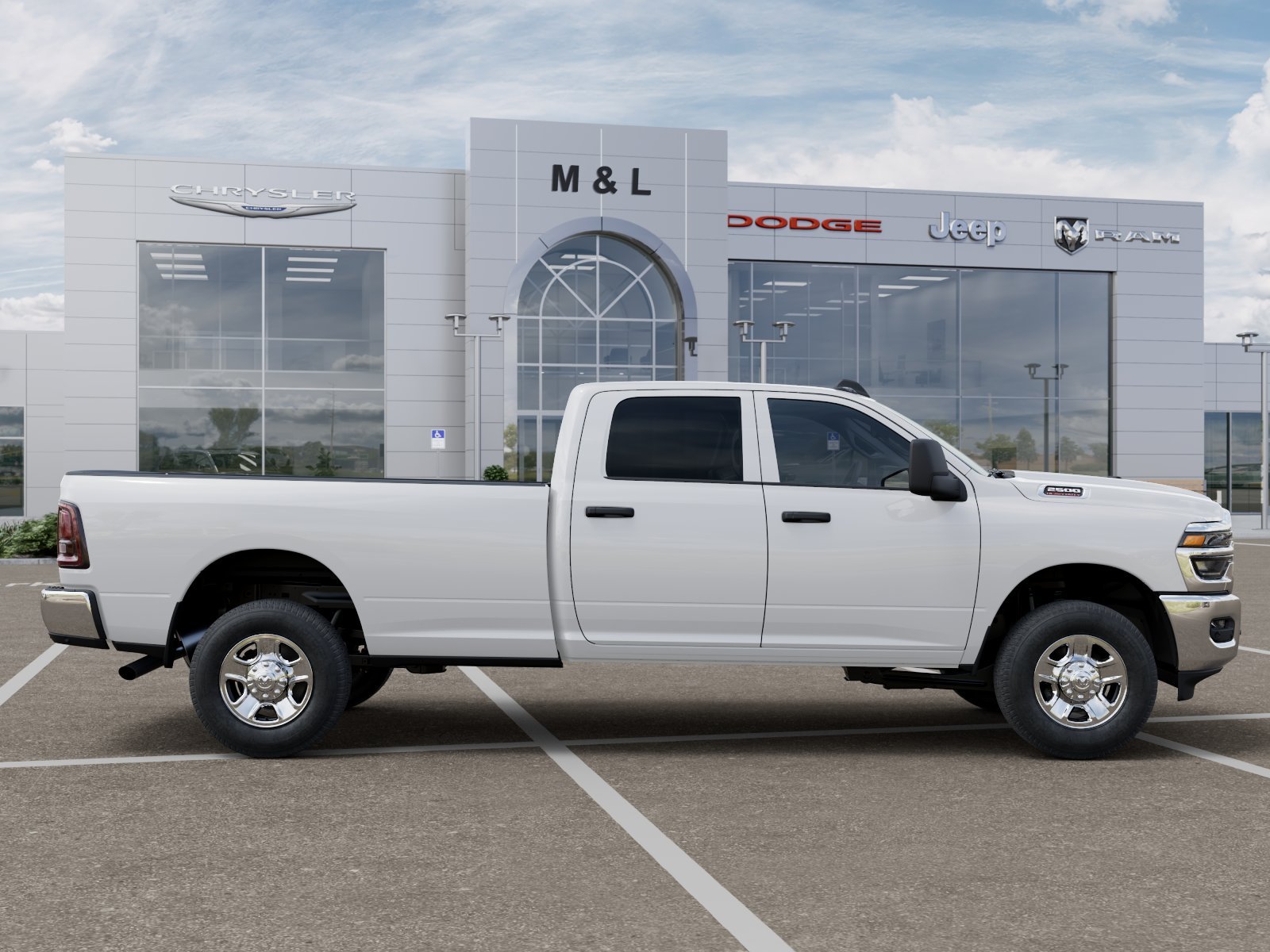 New 2026 Bright White Clear-Coat Exterior Paint RAM Tradesman Crew Cab 4x4 8
