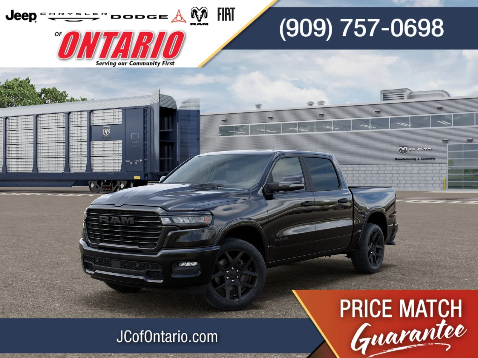 New 2026 Diamond Black Crystal Pearl-Coat Exterior Paint RAM Laramie image 1