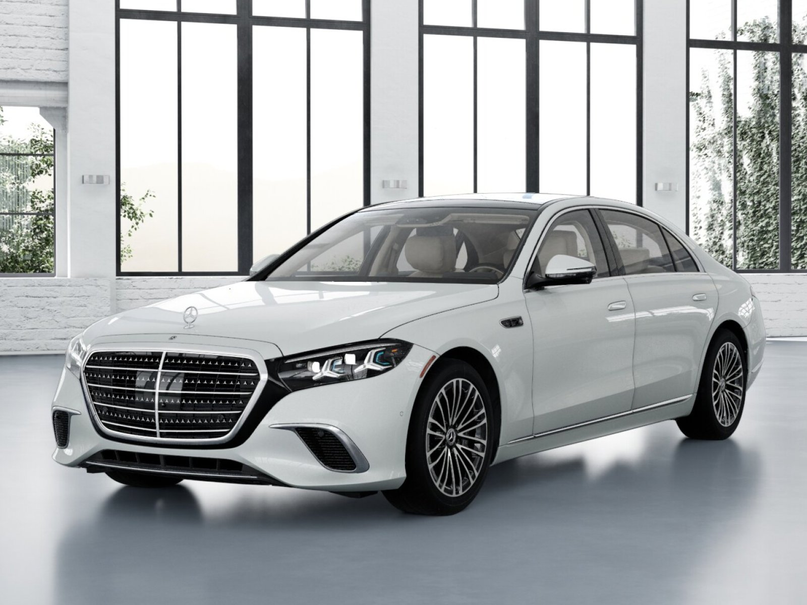 New 2027 MANUFAKTUR Moonlight White Metallic Mercedes-Benz S 500 4MATIC® Sedan image 1