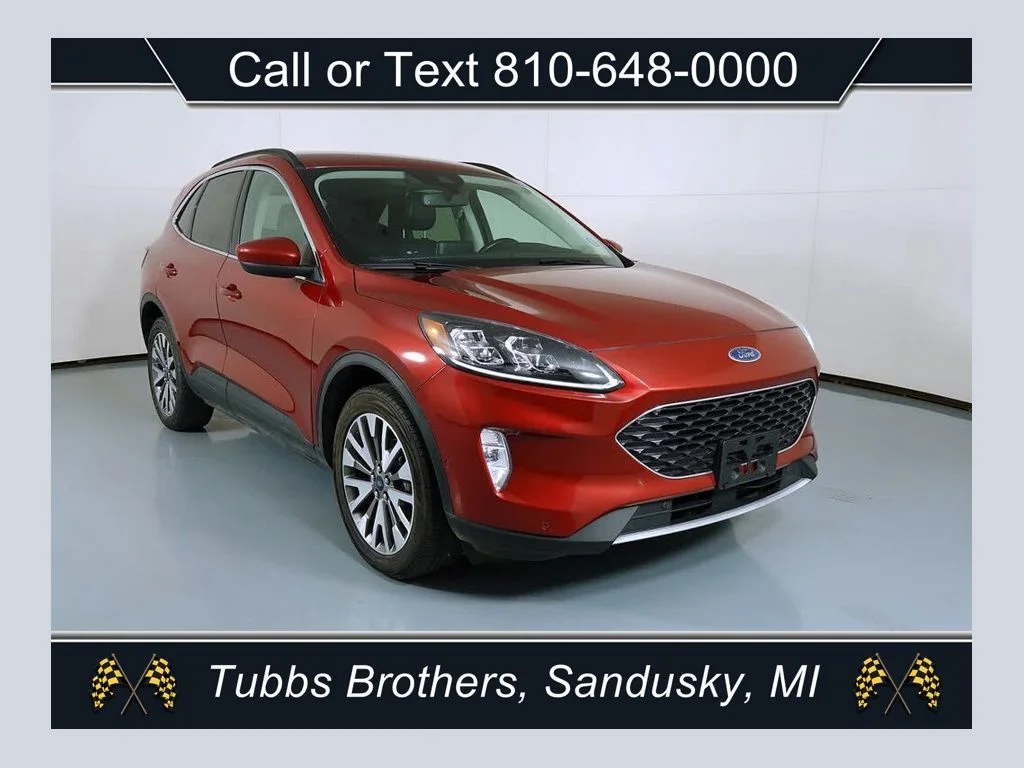 Certified Used 2021 Red Ford Titanium image 1