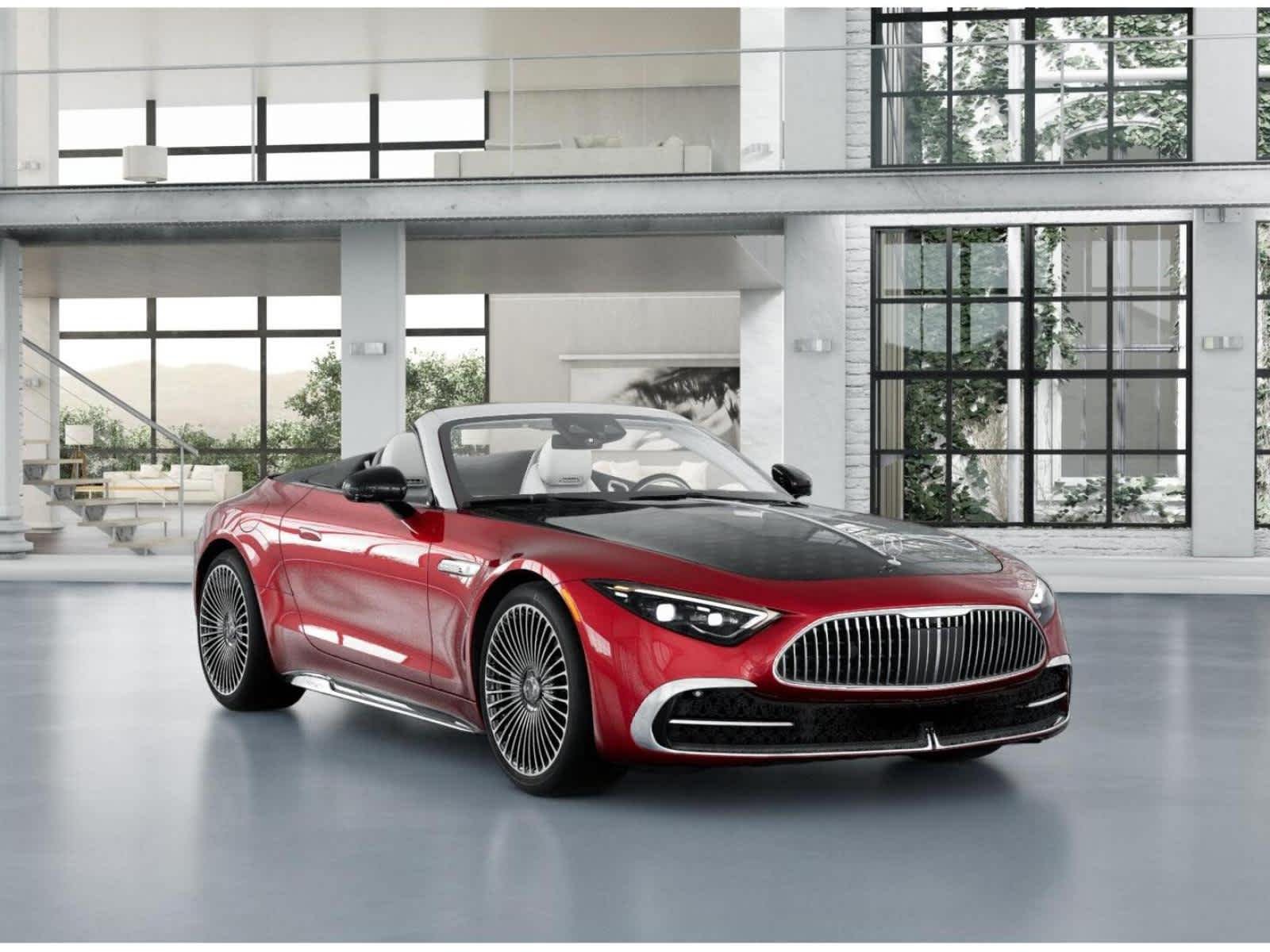 New 2026 MANUFAKTUR garnet red metallic (Red Ambiance) Mercedes-Benz Maybach SL 680 Monogram Series image 9