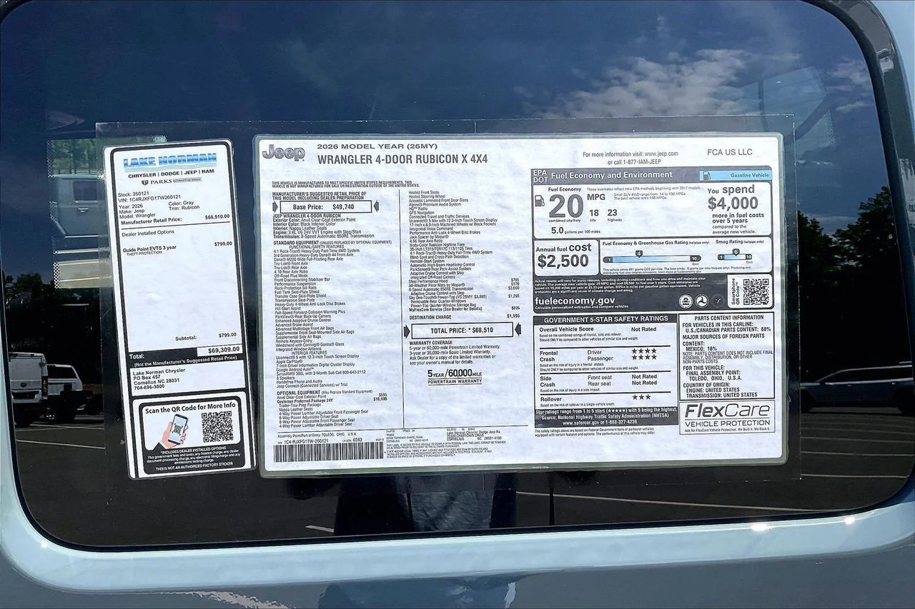 New 2026 Anvil Clear-Coat Exterior Paint Jeep Rubicon X image 33