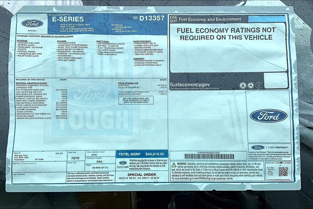 New 2025 Ford E-450SD Base
