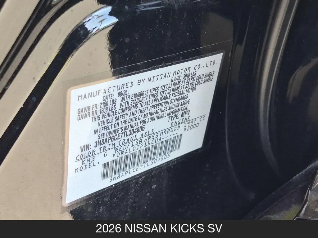 Used 2026 Black Nissan SV image 24
