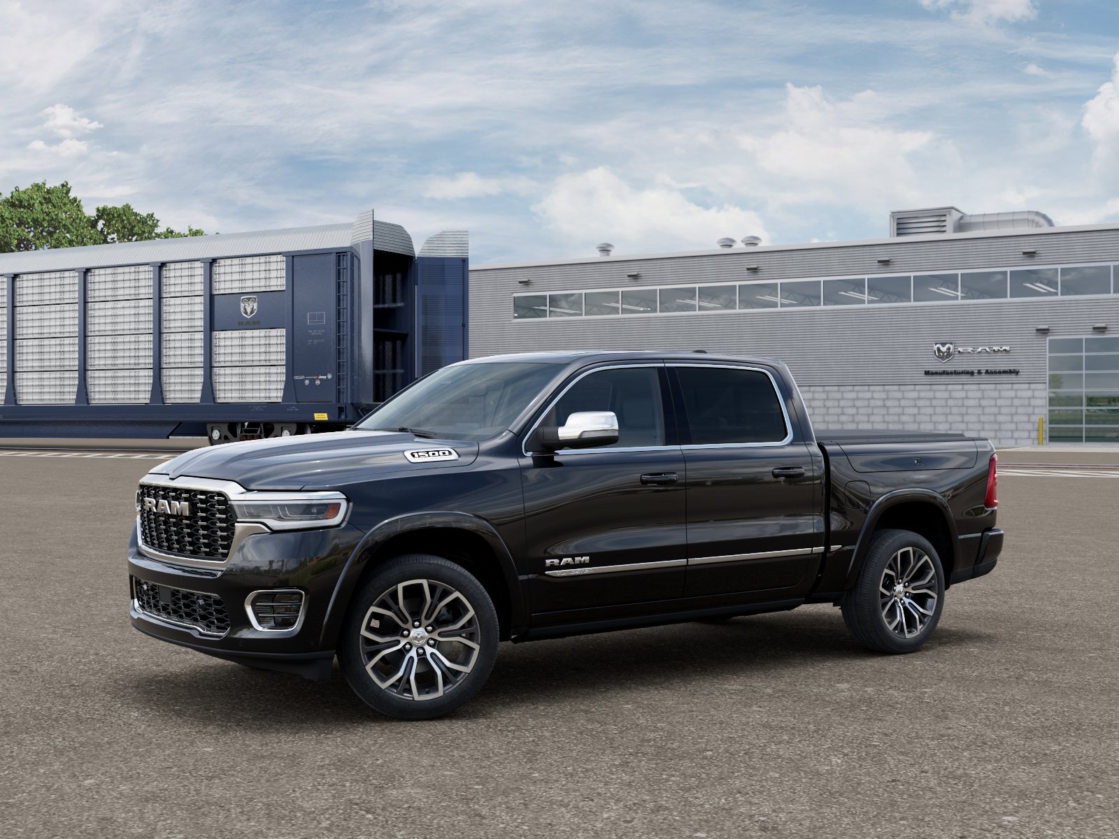 New 2026 Diamond Black Crystal Pearl-Coat Exterior Paint RAM Tungsten image 1