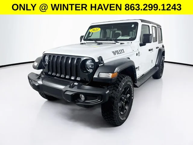 Used 2021 White Jeep Unlimited Willys image 3