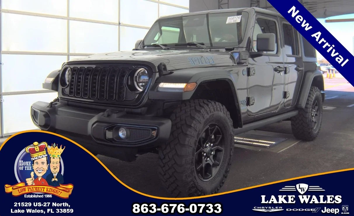 Used 2025 Jeep Wrangler 4xe Willys 4XE with VIN 1C4RJXN64SW585997 for sale in Lake Wales, FL
