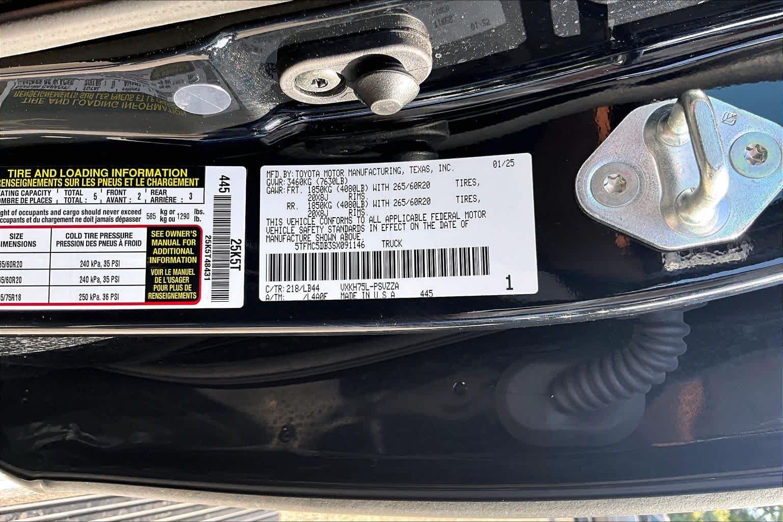 Used 2025 Midnight Black Metallic Toyota 1794 Edition Hybrid image 33