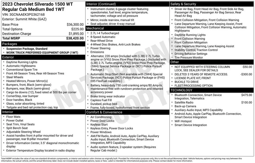 Used 2023 White Chevrolet WT image 16