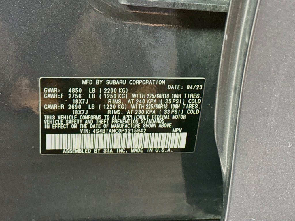 Used 2023 Magnetite Gray Metallic Subaru Limited image 36