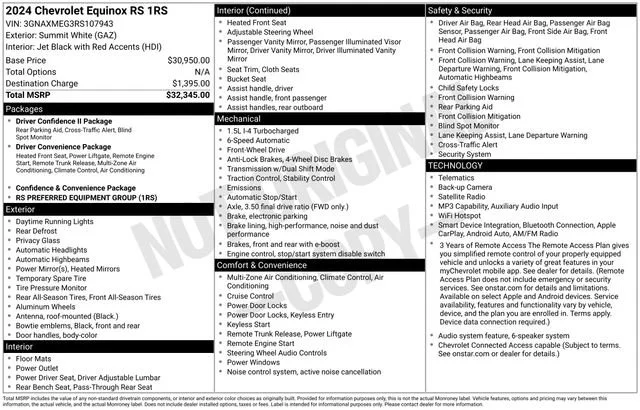 Used 2024 Summit White Chevrolet RS image 30