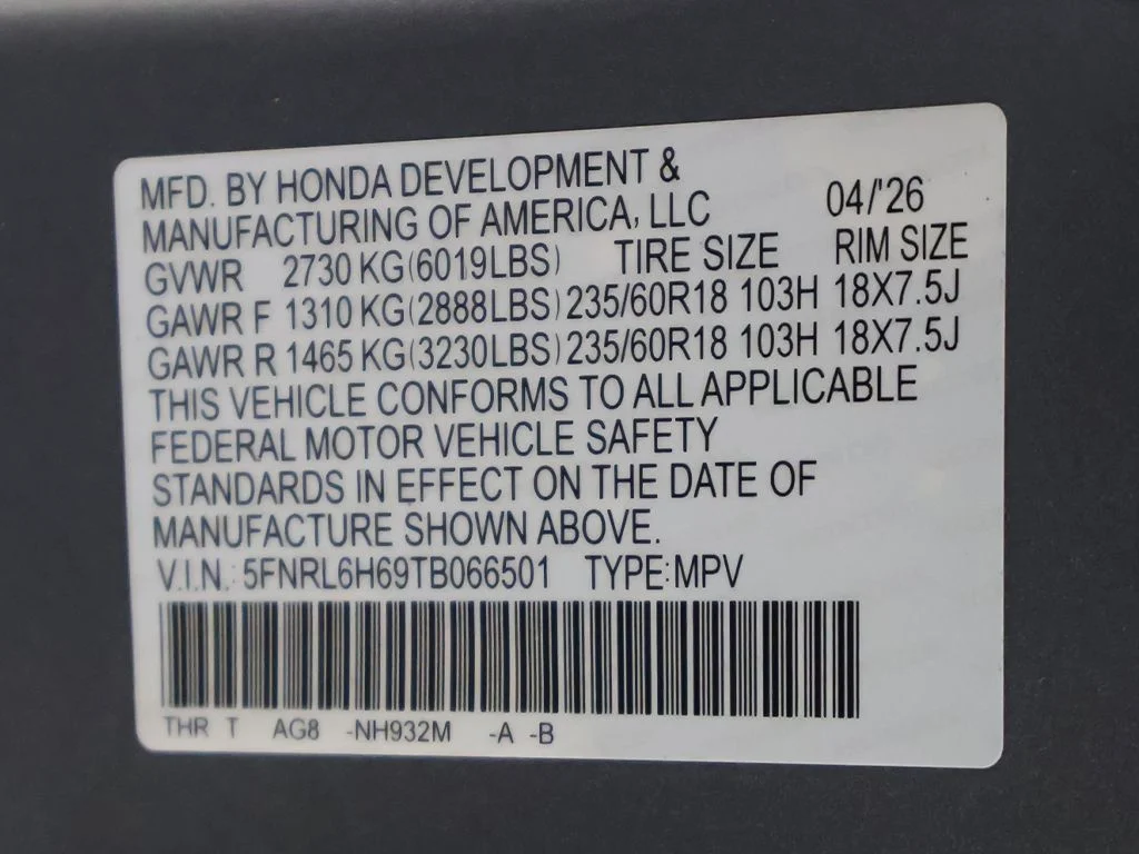 New 2026 Silver Metallic Honda EX-L image 23