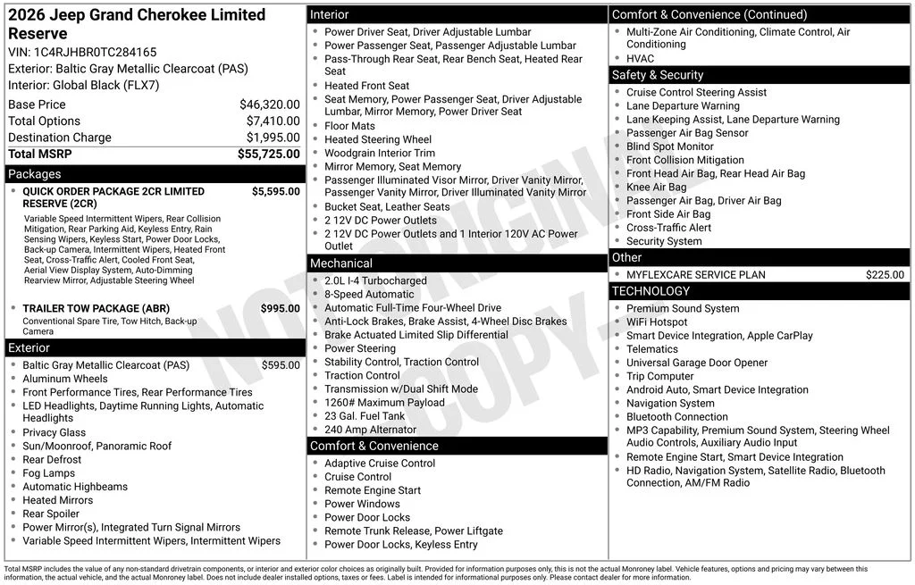 New 2026 Baltic Gray Metallic Clearcoat Jeep Limited Reserve image 7