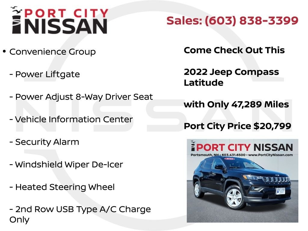 Used 2022 Diamond Black Jeep Latitude w/convenience group image 15