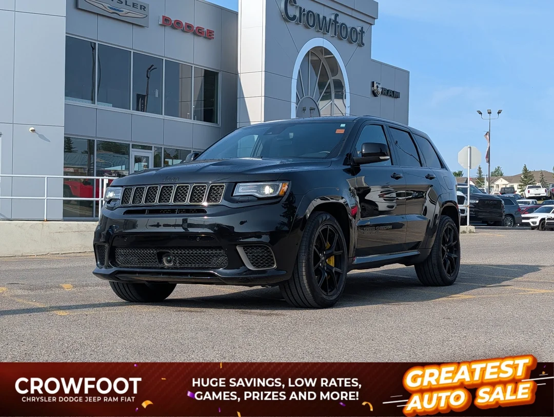 Certified Used 2021 Black Jeep Trackhawk - - 4x4 - Signature Leather Wrap Pkg - SRT Audio Pkg - Command View Sunroof & More! image 1