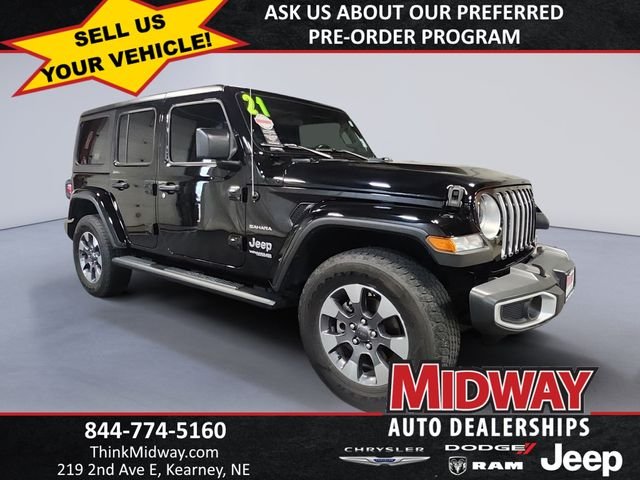 Used 2021 Black Jeep Unlimited Sahara image 7