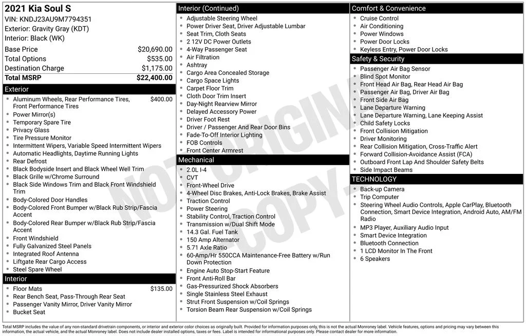 Used 2021 Gray Kia S image 17