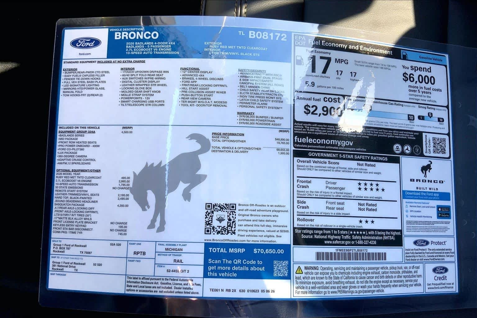 New 2026 Ruby Red Metallic Tinted Clearcoat Ford Badlands® image 19
