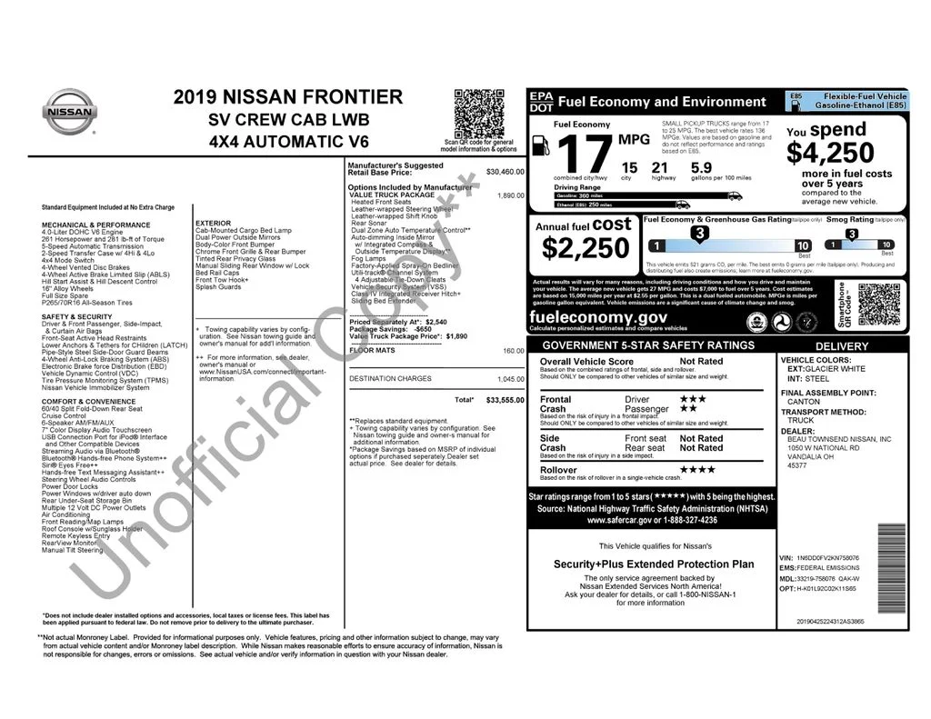 Used 2019 White Nissan SV image 4