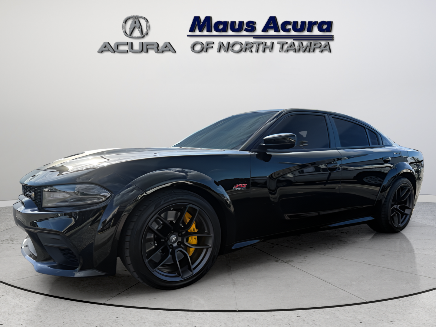 Used 2021 Pitch Black Clearcoat Dodge R/T Scat Pack Widebody image 3