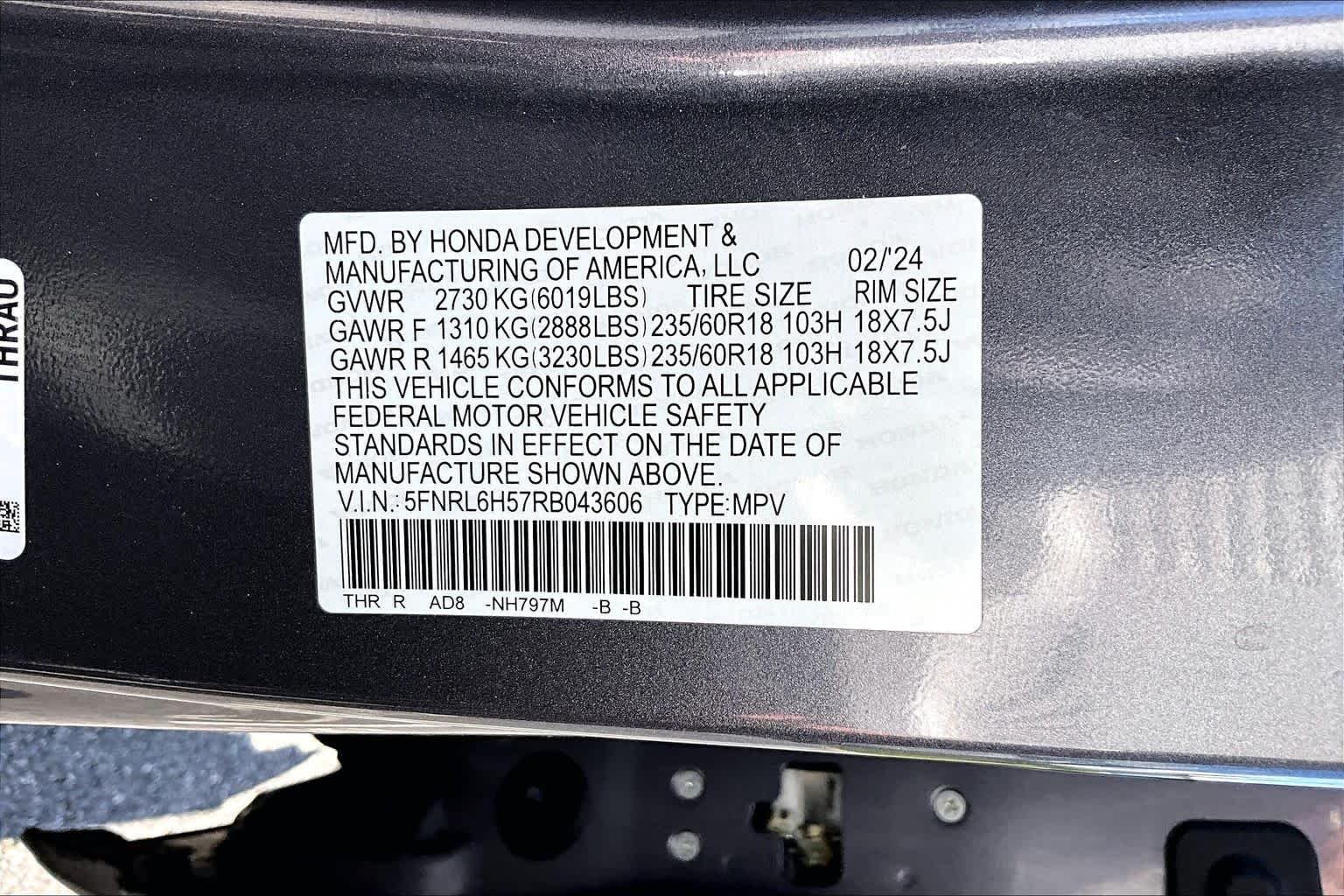 Used 2024 Modern Steel Metallic Honda EX image 37