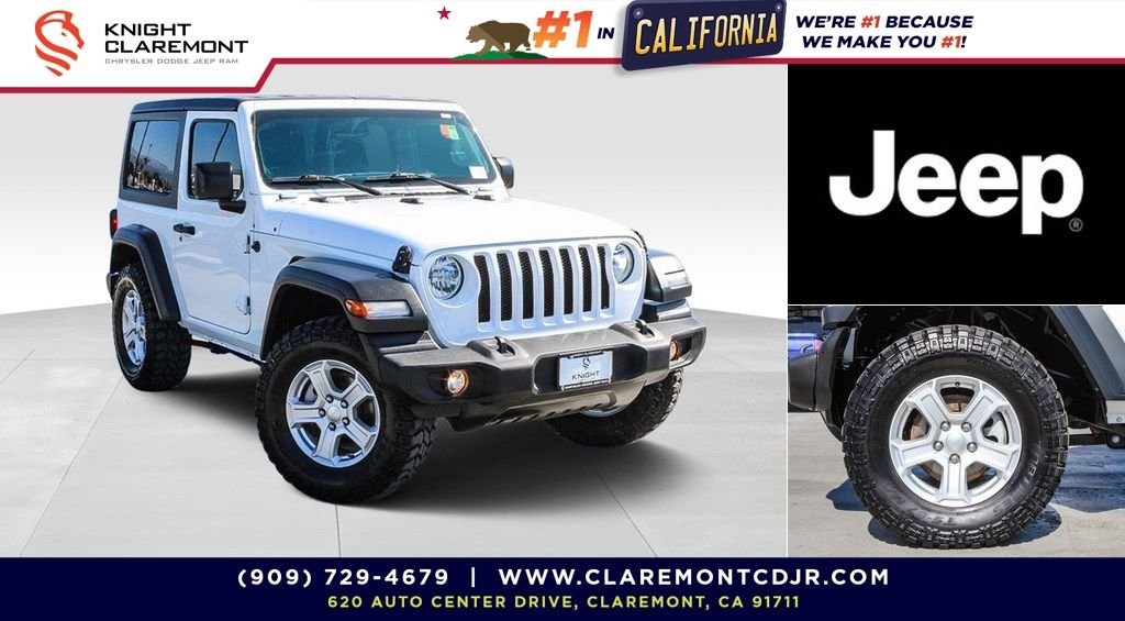 Used 2020 Bright White Clearcoat Jeep Sport S image 1