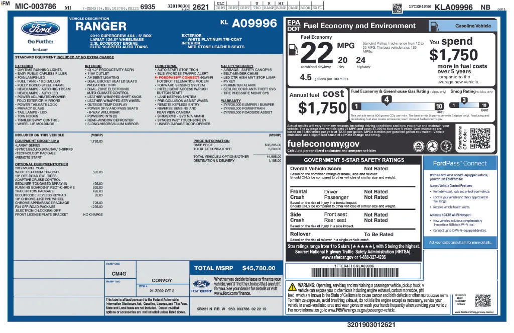 Used 2019 White Ford Lariat image 6