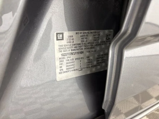 Used 2018 SATIN STEEL METALLIC Chevrolet 4WD ZR2 image 9